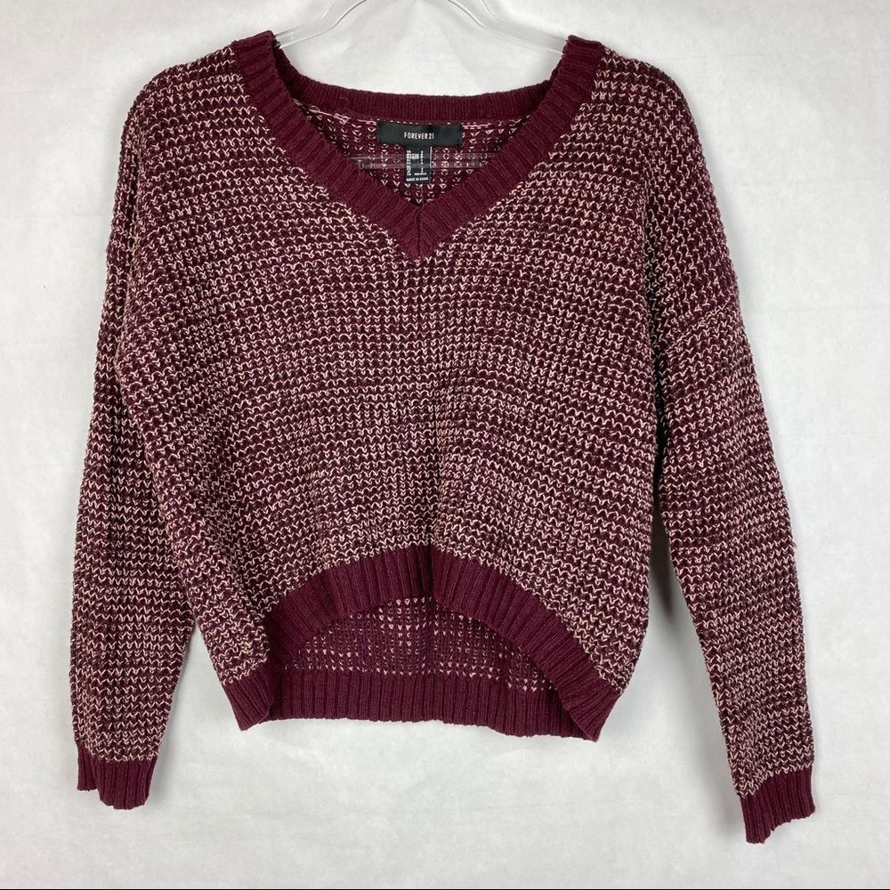 Forever 21 V-Neck Knit Long Sleeve Sweater